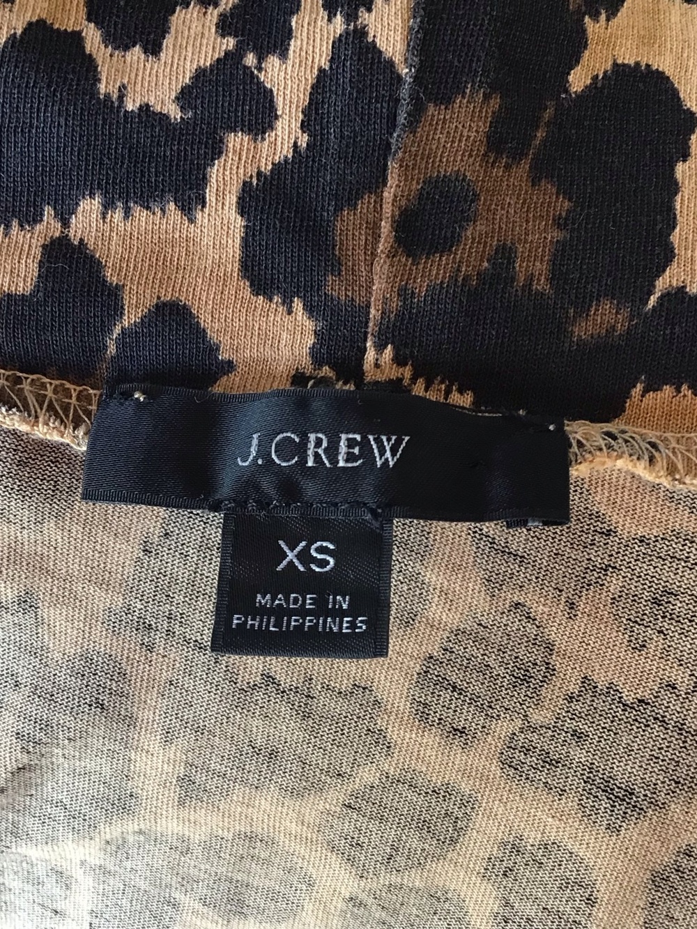 J Crew Leopard Print Turtleneck Long Sleeve Top Size XS NEW - Picture 8 of 9